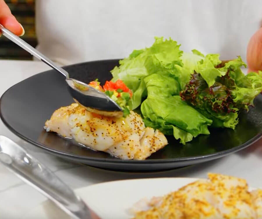 Pan-Seared Halibut with Season Citrus Salsa