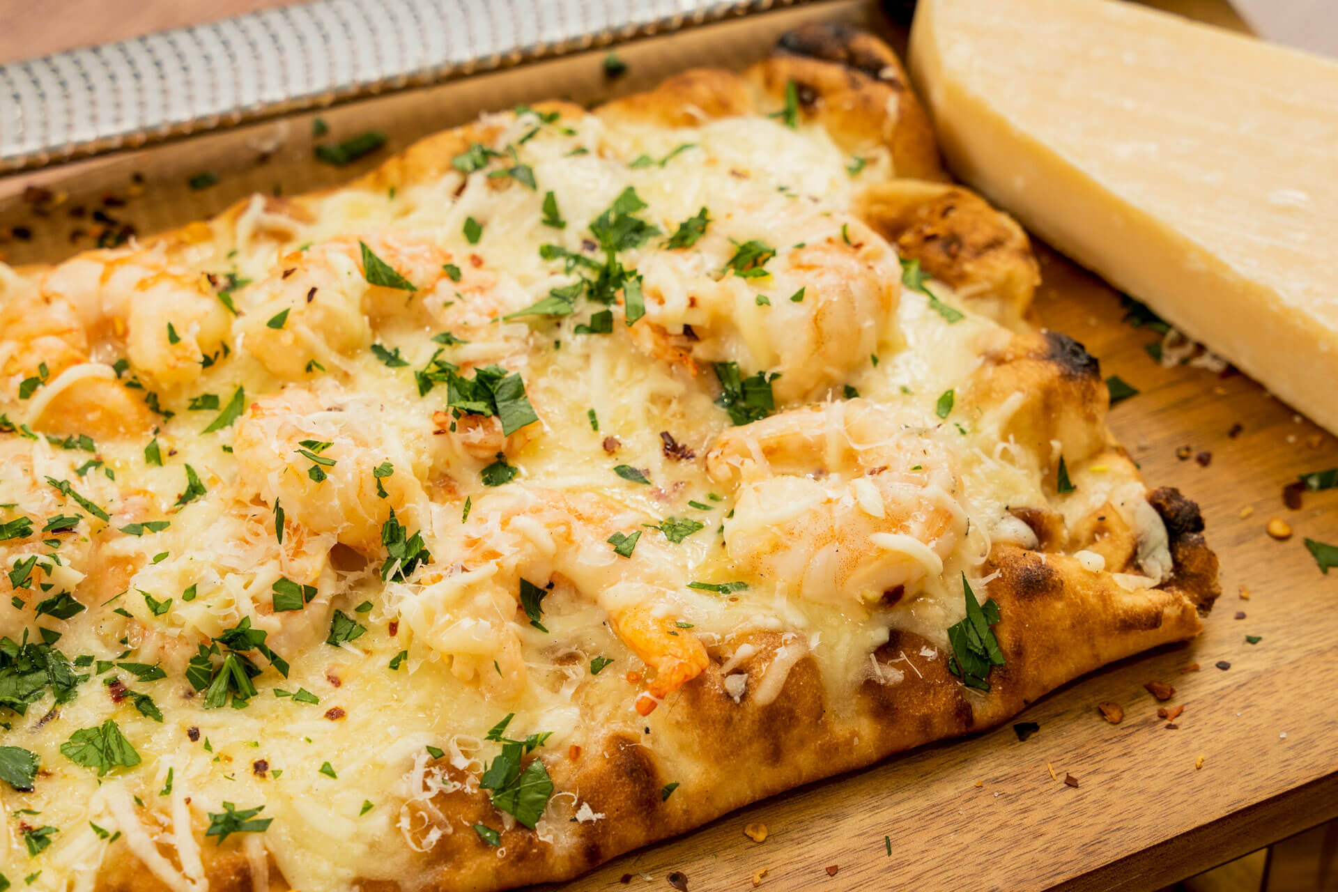 Grilled Shrimp Scampi Pizza